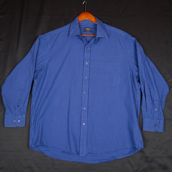 Club Room | Shirts | Club Room Dress Shirt Mens 7 3233 Blue Grid ...
